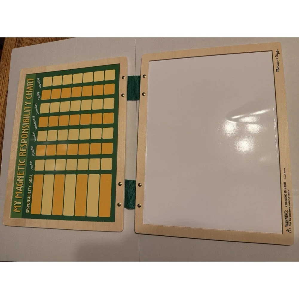 Melissa & Doug Magnetic Responsibility Chore Chart/White Board w/Magnets Age 3+